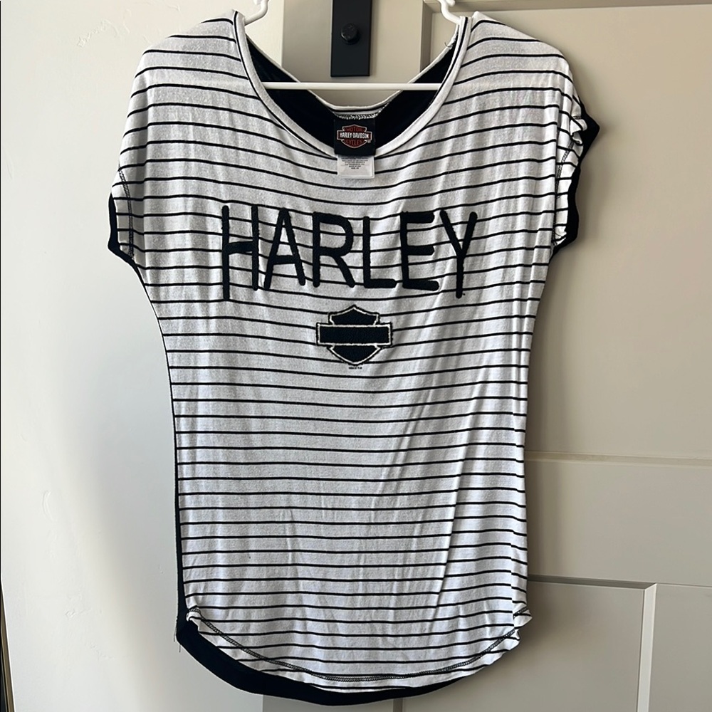Harley-Davidson Black and White Boxy T-Shirt